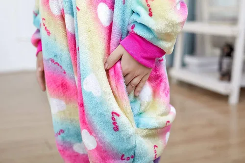 Vista 7 de Kids Unicorn Onesie Animal Pajamas Halloween Cosplay Costume Sleepwear Gift for Girls