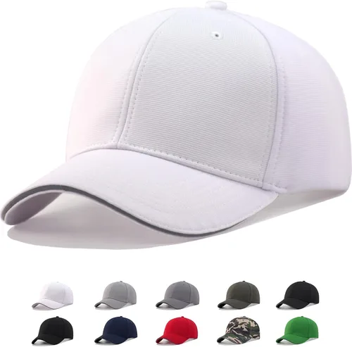 Vista 15 de TSSGBL M, L, XL, XXL, gorras de béisbol de corona estructuradas lisas de primera calidad para hombre, gorras ajustables en blanco con ala sándwich