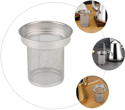 Vista 7 de Kichvoe Malla de filtro de tetera de acero inoxidable para té suelto
