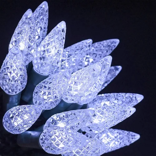 Vista 5 de Twinkle Star Guirnalda de luces de Navidad C6, 50 LED de 17 pies, funciona con pilas, con 8 modos de iluminación, luces impermeables para interiores