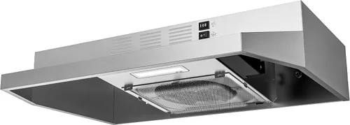 Vista 16 de FIREGAS Campana extractora negra de 24 pulgadas, 300 CFM con conductos/sin conductos convertible bajo gabinete, campana de cocina en acero Acero