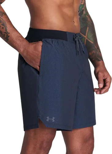 Vista 3 de Under Armour Traje de baño estándar cómodo para hombre, pantalones cortos con cierre de cordón y cintura elástica completa