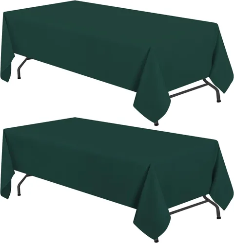 Vista 15 de White Classic WEALUXE Black Table Cloth for 6 Foot Rectangle Tables, 60x102 inches, Water, Stain and Wrinkle Resistant, 200 GSM Washable Poly Fabric