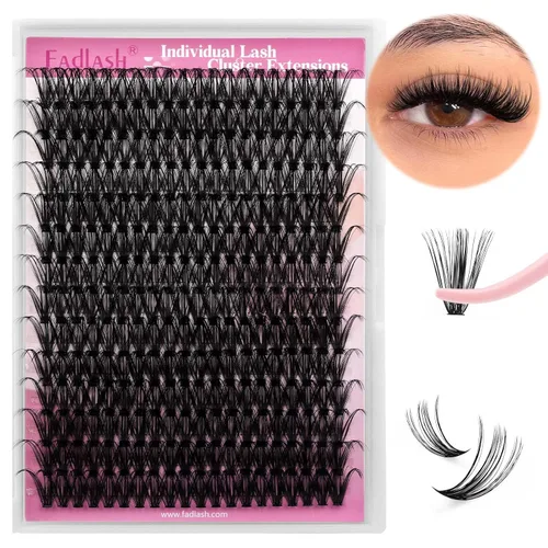 Vista 33 de Extensiones de racimos de pestañas con bandeja grande, pestañas individuales 10D 20D, mezcla natural, suave, C Cur negro, imitación de visón