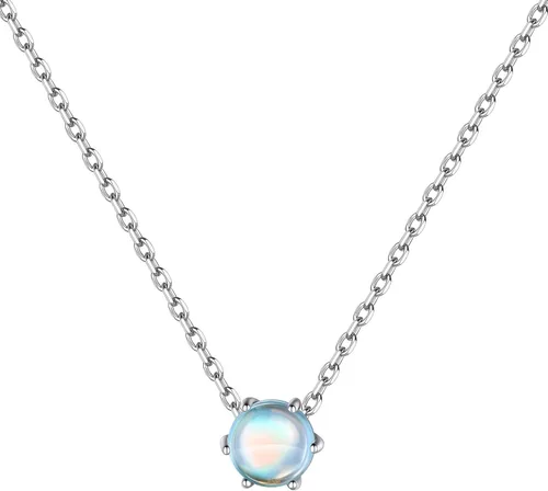 Vista 19 de ChicSilver Birthstone Necklace for Women 925 Sterling Silver Stone Necklace 925 Sterling Silver, Hypoallergenic for Sensitive Skin, 12-Months Zafiro