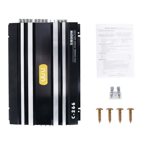 Vista 4 de YaeCCC C-266 Coche 4 Canal Amplificador de Potencia Audio Estéreo Super Bass Sub Woofer Amp 12V