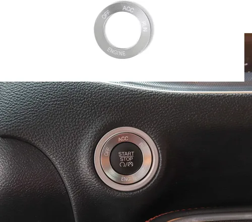 Vista 6 de Keptrim Moldura de parada de arranque del motor para Dodge Challenger Charger RAM 2010-2025, para Durango 2014, aleación de aluminio azul, 1 unidad
