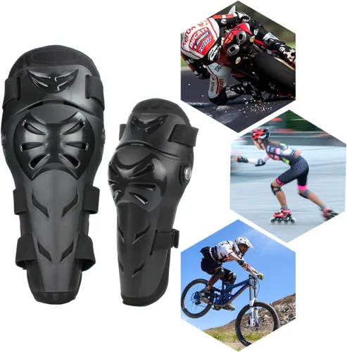Vista 9 de GES Rodilleras para motocicleta – 4 rodilleras para adultos/coderas de motocicleta/almohadillas ajustables para rodilleras, protectores de codo
