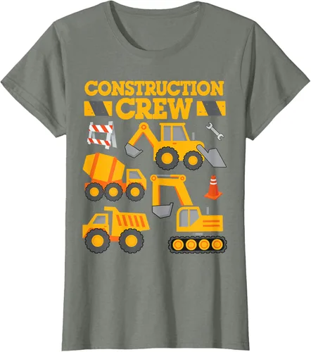 Vista 18 de Construction Crew Worker Excavator - Camiseta para niños y niñas Negro