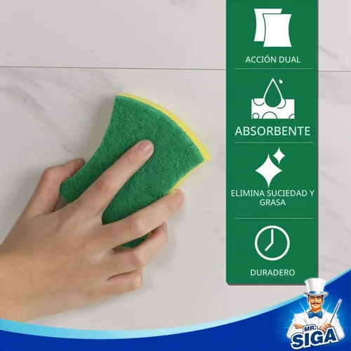 Vista 7 de MR.SIGA Esponja exfoliante de celulosa resistente, esponja de doble cara para lavar platos para cocina, paquete de 12