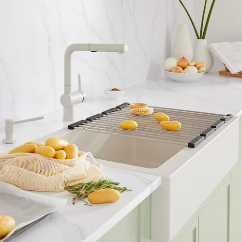 Vista 2 de Blanco, 238483, Precis 18-1/8" L x 17-5/16" W Bastidor para lavabo, acero inoxidable