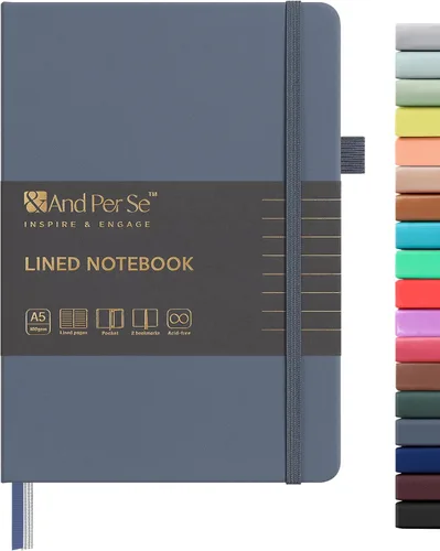 Vista 25 de ⩓ Per Se Cuaderno de Diario con Líneas (3 Paquetes), 160 Páginas Papel Grueso 100GSM, A5 Tapa Dura Cuadernos con Rayas Universitarias para Escribir