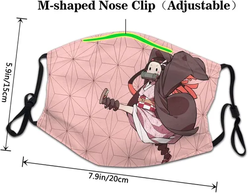 Vista 3 de Aisquw Shinobu Kocho Men WomenS Face Mask Filter Washable Dust-Proof Face Cover Balaclava Reusable