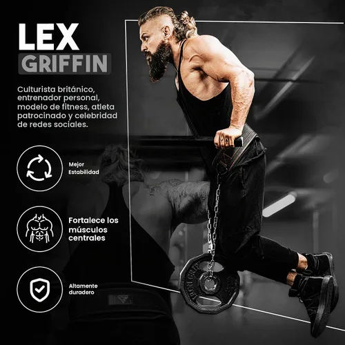 Vista 4 de RDX Cinturón de inmersión para levantamiento de pesas, cadena de acero ajustable de 36 pulgadas, cinturón de inmersión, entrenamiento de gimnasio