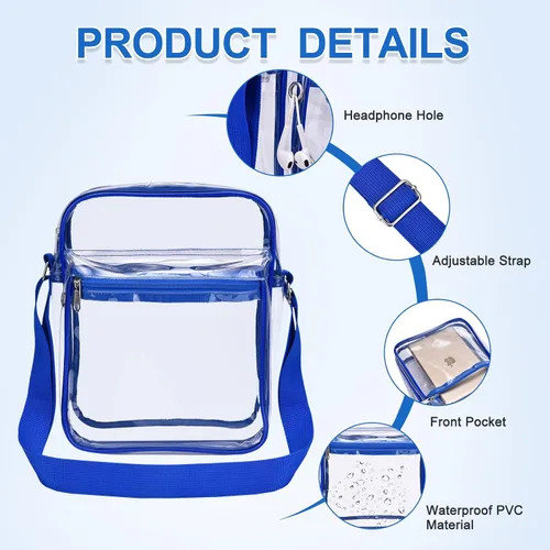 Vista 3 de USPECLARE Clear Purse Bag for Stadium Events Clear Messenger Bag for Men and Women