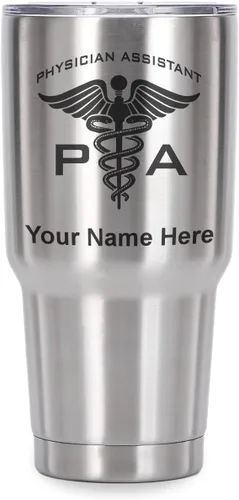 Vista 41 de LaserGram Vaso aislado al vacío de 20 onzas, asistente médico PA, grabado personalizado incluido (negro)