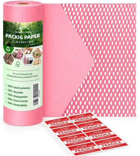 Vista 12 de Papel de embalaje de panal de abeja, papel de embalaje de 12" x 100', alternativa sustitutiva para envoltura de amortiguación de burbujas para Negro