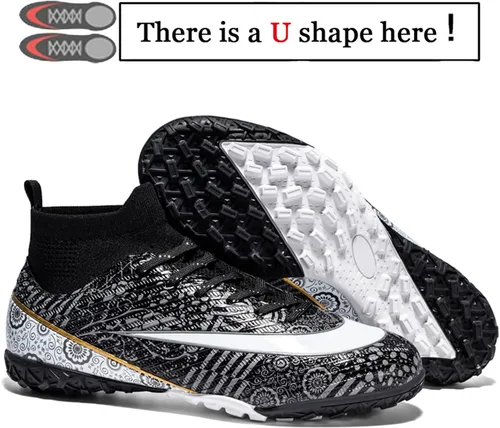 Vista 2 de WINGFAI Zapatos de fútbol para hombre, zapatos de fútbol profesionales de alta calidad, transpirables, atléticos para exteriores e interiores, tenis