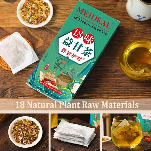 Vista 3 de Té de hierbas diario, té de 18 sabores con 18 hierbas diferentes, té de hierbas naturales (1 caja 30 bolsas)