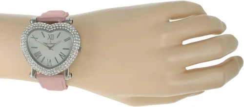 Vista 2 de Peugeot - Reloj de pulsera con forma de corazón para mujer con estuche de cristal y correa de cuero