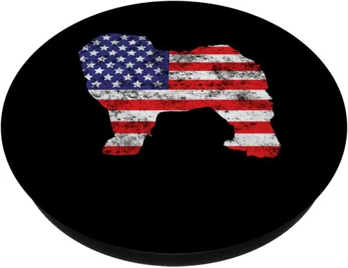 Vista 2 de Chow Chow Dog 4th of July US American Flag Patriotic PopSockets Swappable PopGrip