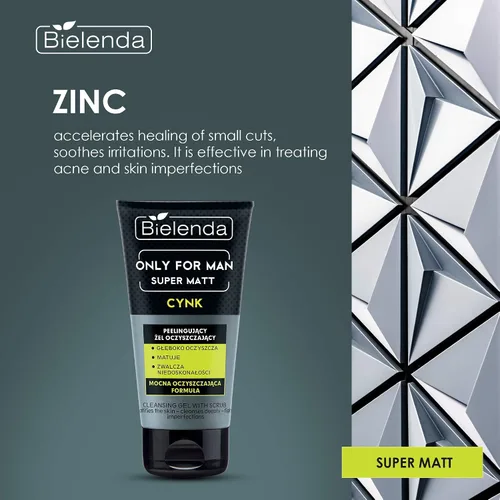 Vista 3 de Bielenda Solo para hombres Super Mat Gel limpiador con exfoliante 5.3 onzas