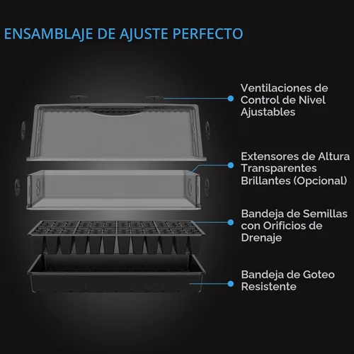 Vista 3 de AC Infinity Cúpula de Humedad Grande, Kit de Germinación de Alta Resistencia con Cúpula Transparente de 3 mm de Grosor, Bandeja Resistente, Bandeja