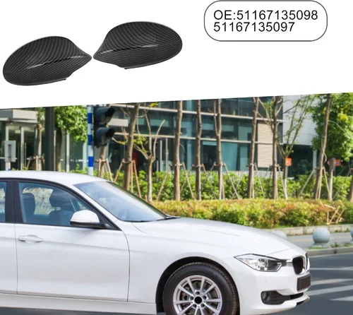 Vista 2 de Cubierta del espejo retrovisor 51167135098 51167135097 para BMW 328xi 2007-2008 plástico negro (juego de 2)
