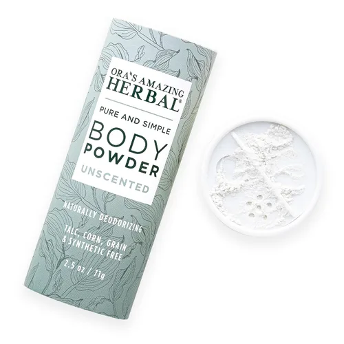 Vista 9 de Polvo corporal natural Ora's Amazing Herbal sin talco para mujeres, paquete variado con aceites esenciales, sin talco ni maíz, sin granos, polvo