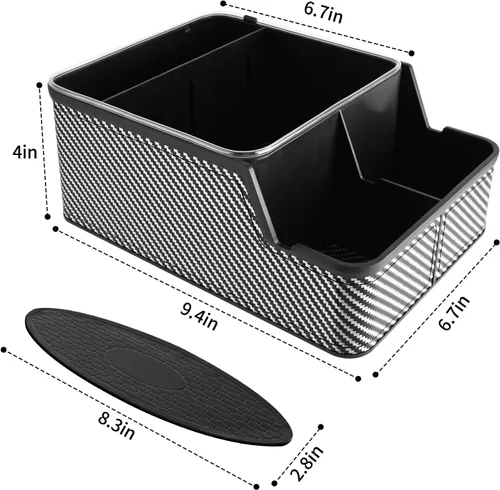 Vista 8 de Organizador de Asiento de Automóvil con Portavasos, Caja de Almacenamiento Extra para Reposabrazos de Automóvil, Organizador de Joroba del Piso