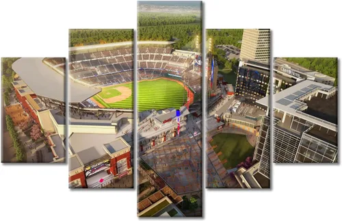 Vista 44 de Busch Stadium Baseball Home Decor St. Louis, Missouri Cityscape - Pósteres e impresiones artísticas de pared de 5 piezas de estadios de béisbol