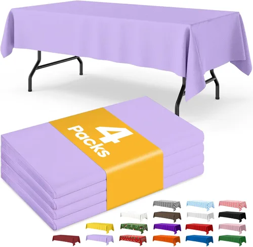 Vista 38 de Mantel de bandera estadounidense, paquete de 4 manteles patrióticos desechables de 54 x 108 pulgadas para mesas de 6 pies, decoraciones del 4