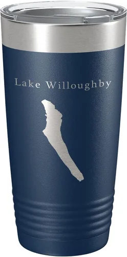 Vista 8 de Lake Willoughby Map Tumbler Travel Mug Insulated Laser Engraved Coffee Cup Vermont 20 oz Black