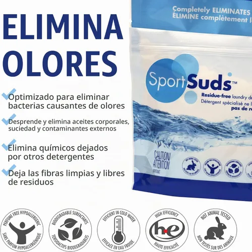 Vista 3 de Sport Suds - Detergente para ropa, bolsa con cierre de 500 g, para más de 40 lavados, SPO500, 1