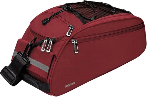 Vista 10 de MOSISO Bolsa de maletero para bicicleta, bolsa impermeable para asiento trasero de bicicleta, bolsa de almacenamiento para el sillín, bolsa