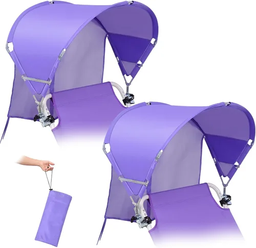 Vista 10 de Toldo universal XL resistente al viento para silla, extra grande plegable UPF 50+ con abrazadera ajustable, se adapta a la mayoría de la playa