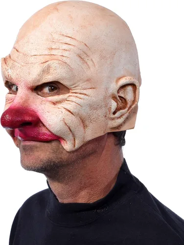 Vista 2 de Zagone Studios Hombres Un Tamaño UV Negro Luz Reactiva Blanco Resplandor Calvo Carnaval Creep Payaso Media Máscara