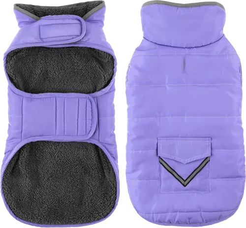Vista 12 de Petglad - Abrigo de invierno impermeable para perro con bolsillo, chaleco