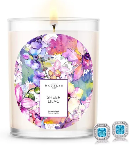 Vista 20 de Baubles Vela Premium Perfumada de Bambú y Joyería con Colgante Sorpresa en el Interior Vela Grande de 18 oz Hecha en EE.UU. Libre de Parafina