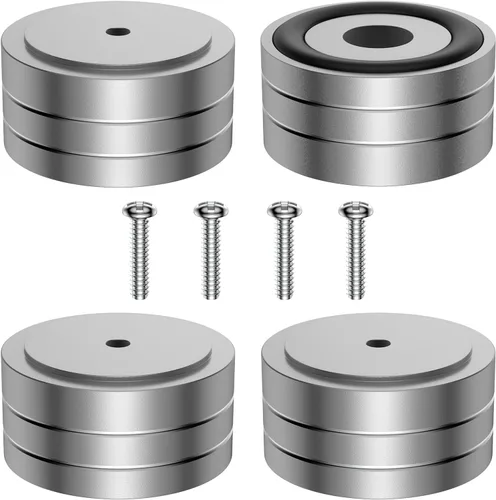 Vista 10 de Tertullus 4 pies de aislamiento de altavoz de alta fidelidad de 1.575 x 0.787 in de aluminio para tocadiscos, subwoofers, amplificador, dispositivos