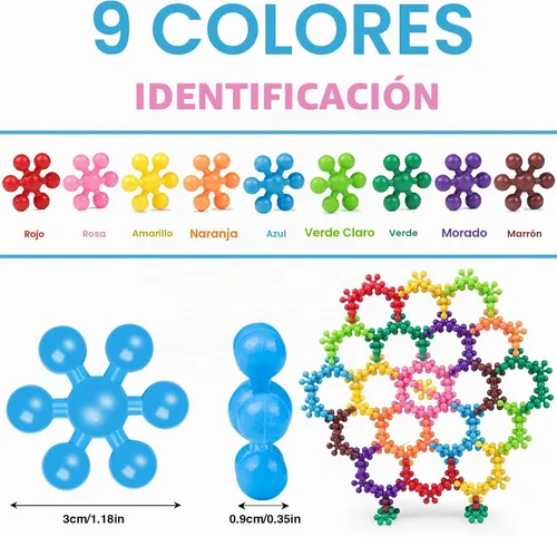 Vista 2 de NEOACT - 200 bloques de construcción para niños, juguetes educativos de construcción Interlocking Plastic Connect Block Manipulatives for