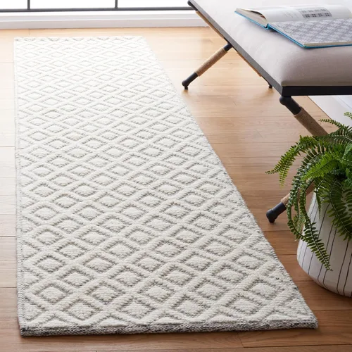 Vista 51 de SAFAVIEH Vermont Collection - Alfombra decorativa de 2 pies 3 pulgadas x 4 pies, marfil y negro, lana hecha a mano, ideal para zonas de alto tráfico