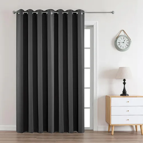 Vista 63 de Joydeco - Juego de 2 paneles de cortinas opacas de 63 pulgadas, 2 cortinas largas con aislamiento térmico burg, cortinas de oscurecimiento