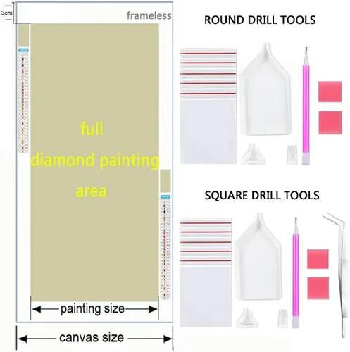 Vista 6 de Arte de diamantes de bosque de Egipto, kits de pintura de diamante DIY por números kit para adultos, accesorios de pintura de diamante completo, 5d