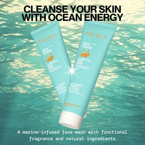Vista 3 de Pacifica Dúo de lavado facial – Limpiador iluminador con vitamina C Glow Baby + limpiador suave de espuma de mar, juego de lavado facial exfoliante