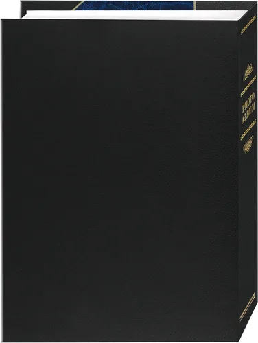 Vista 3 de Pioneer Photo Albums LBT-57/NB - Álbum de fotos de 50 bolsillos con cubierta de cuero sintético azul marino y negro para impresiones de 5 x 7