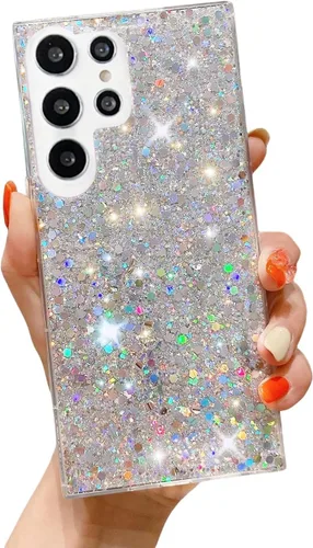 Vista 29 de YTanazing Funda para Samsung Galaxy S24 FE con purpurina, bonita funda con diamantes brillantes para mujeres y niñas, fundas de goma delgada a