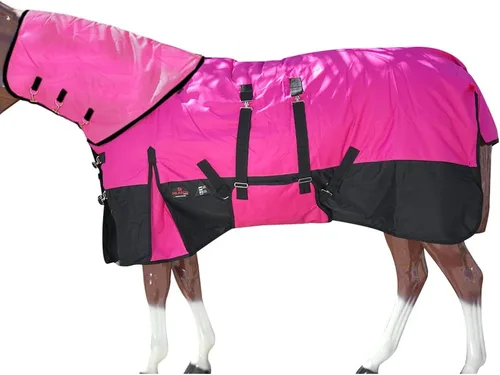 Vista 17 de HILASON 1200D Manta de invierno impermeable para caballo con cubierta para el cuello y envoltura para el vientre Mantas de participación