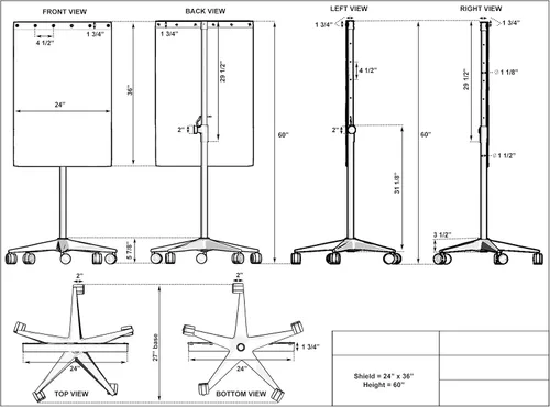 Vista 3 de Porta-Shield de plomo móvil (24" x 36")