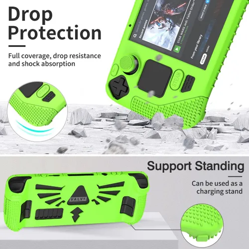 Vista 2 de SUIHUOJI Funda protectora de pie para cubierta de vapor protector de accesorios de silicona grueso cubierta suave con 2 pares de agarres